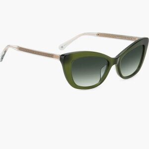KATE SPADE MERIDA/G/S SUNGLASSES GREEN GOLD CAT EYE